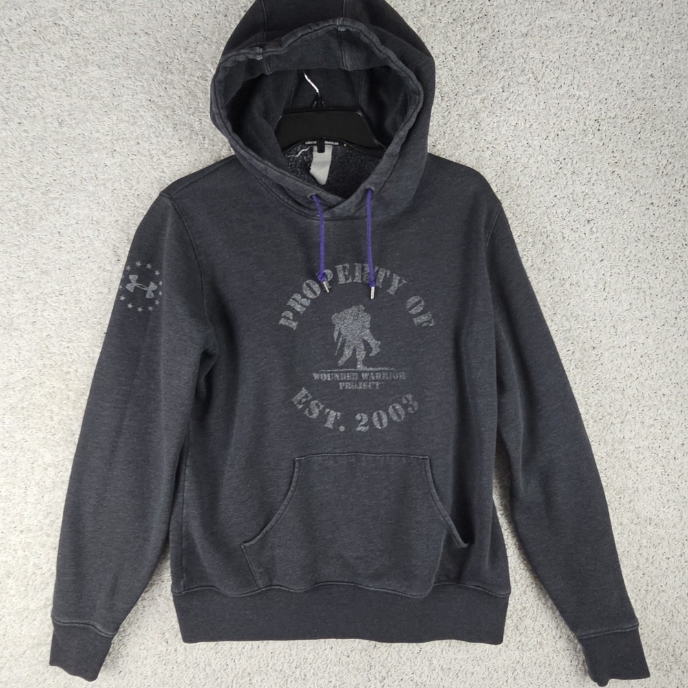Under Armour Wounded Warrior WWP Women's Charcoal Gray Purple Hoodie Size Medium